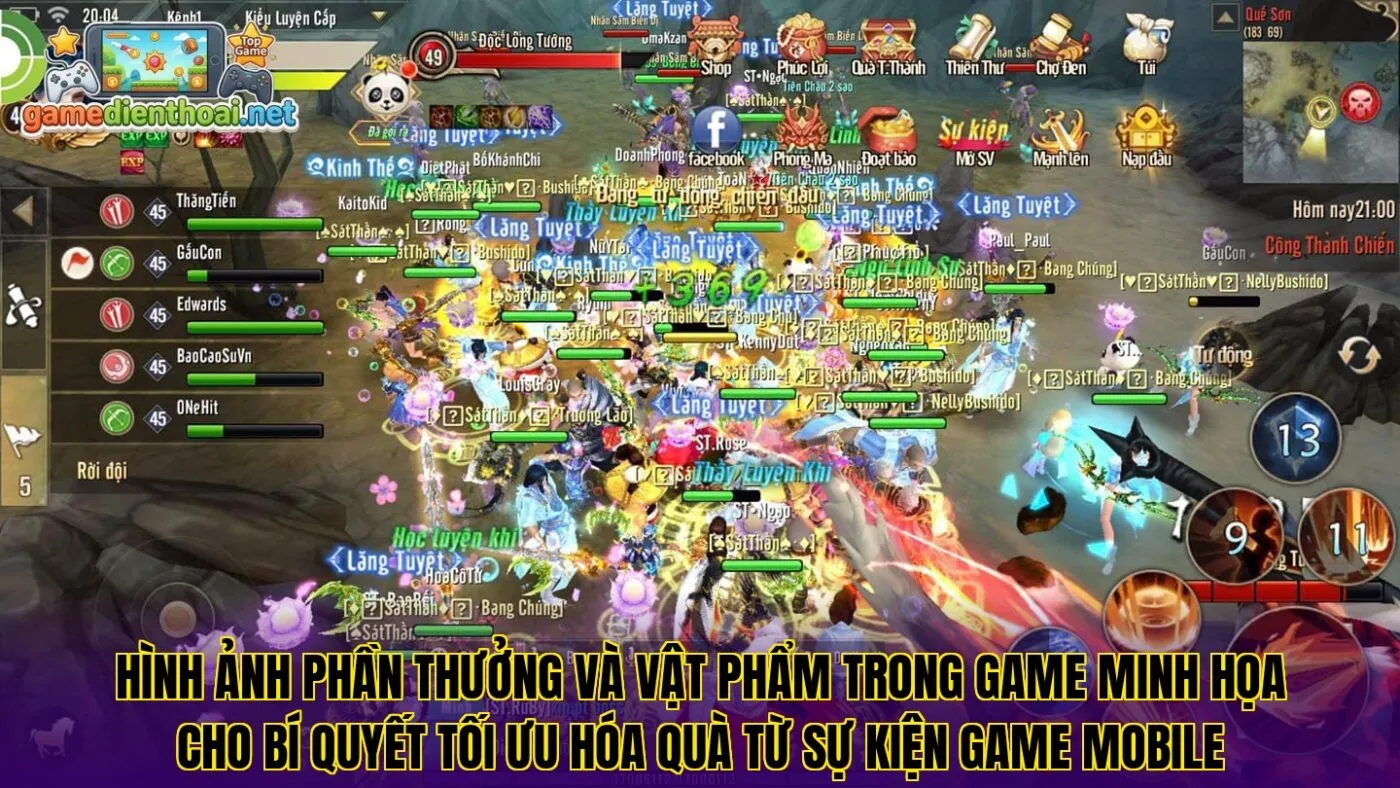 Hình ảnh phần thưởng và vật phẩm trong game minh họa cho bí quyết tối ưu hóa quà từ sự kiện game mobile