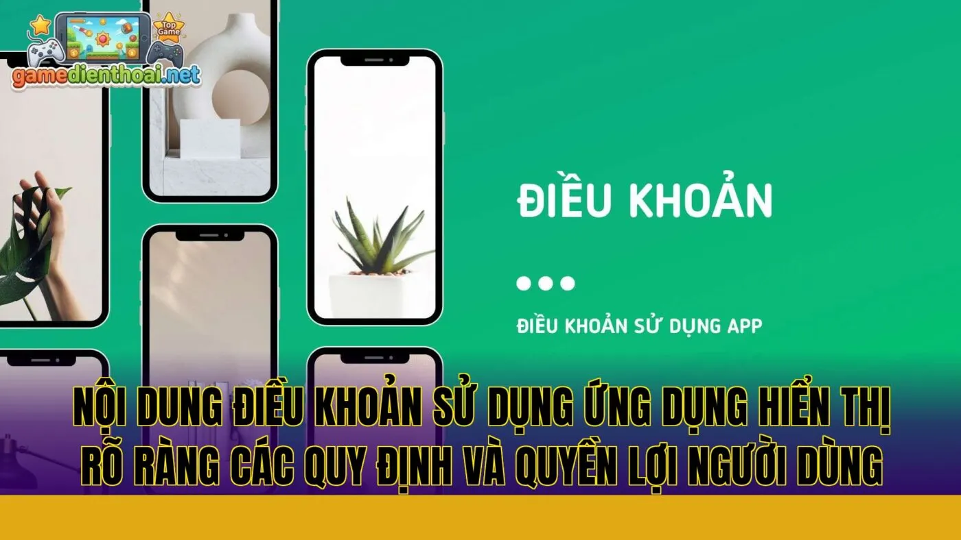 nội dung điều khoản sử dụng ứng dụng hiển thị rõ ràng các quy định và quyền lợi người dùng